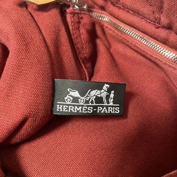 Auth HERMES Fourre Tout Tote PM - Bordeaux Canvas None Tote Bag - Picture 8 of 11